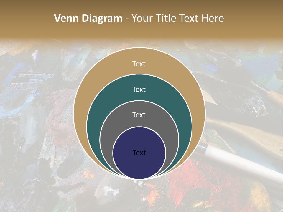 A Paintbrush And Some Paint Sitting On Top Of A Table PowerPoint Template