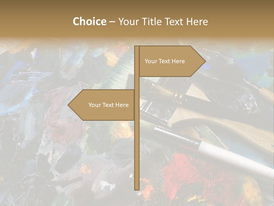 A Paintbrush And Some Paint Sitting On Top Of A Table PowerPoint Template