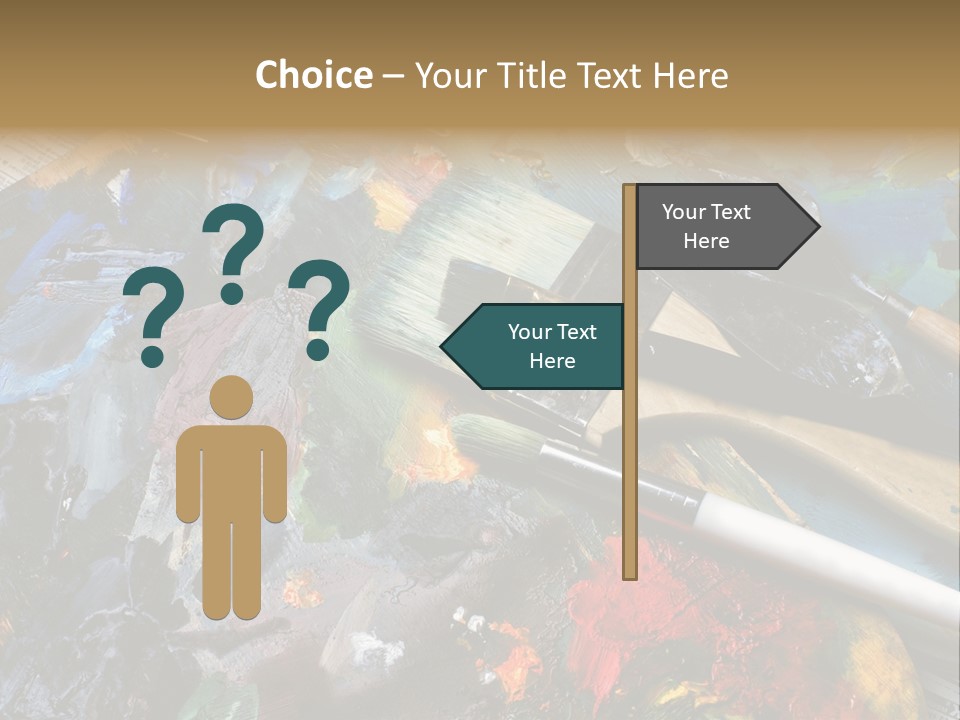 A Paintbrush And Some Paint Sitting On Top Of A Table PowerPoint Template