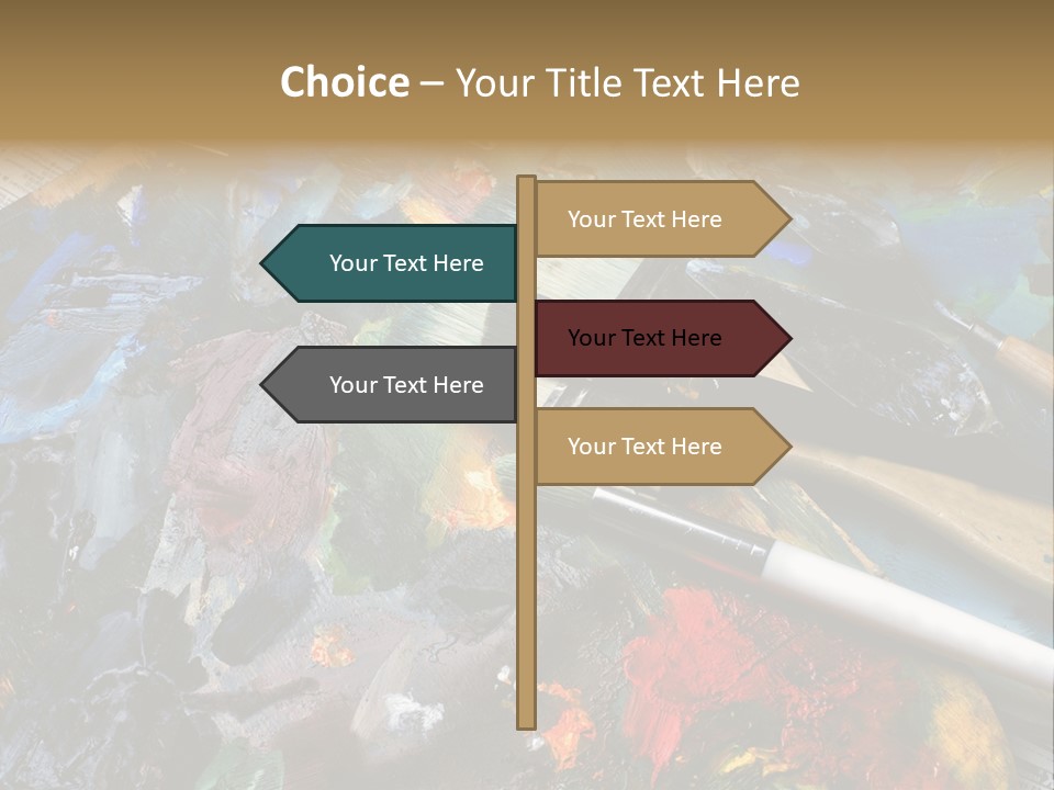 A Paintbrush And Some Paint Sitting On Top Of A Table PowerPoint Template
