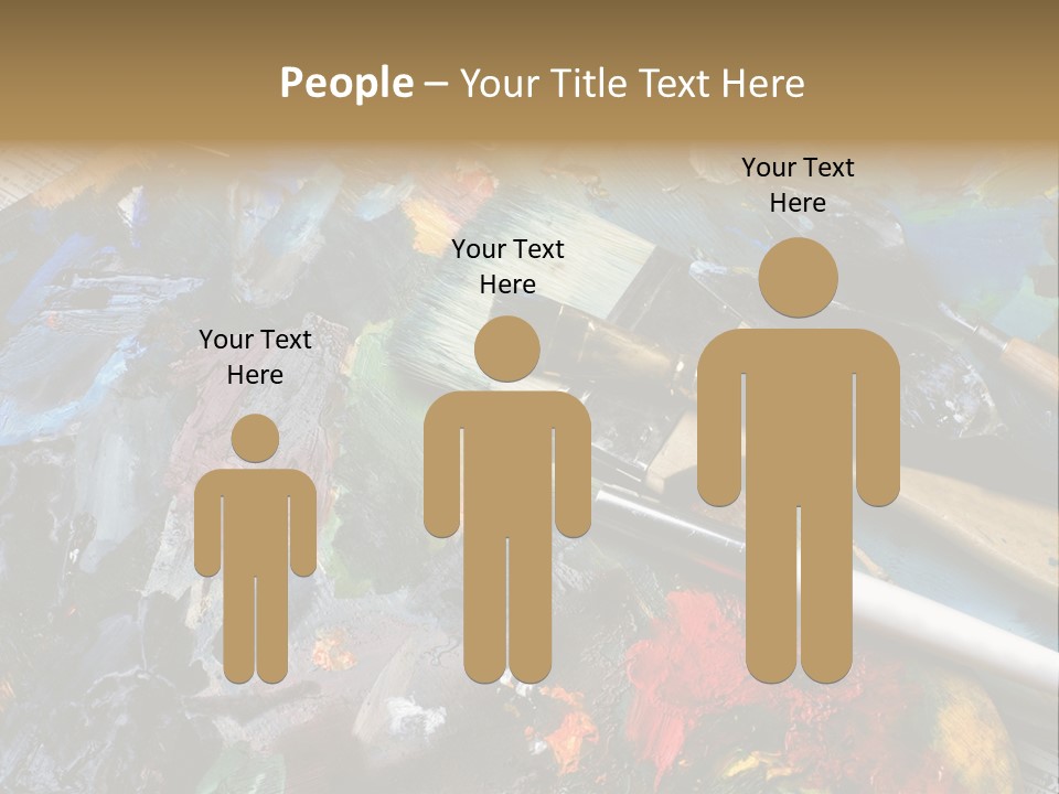 A Paintbrush And Some Paint Sitting On Top Of A Table PowerPoint Template