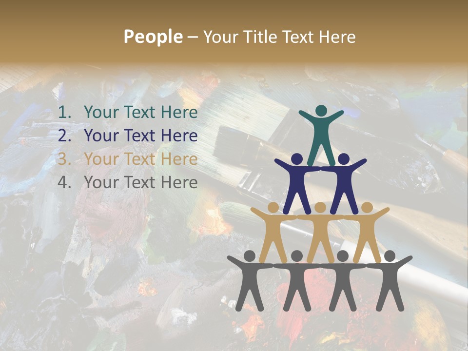 A Paintbrush And Some Paint Sitting On Top Of A Table PowerPoint Template