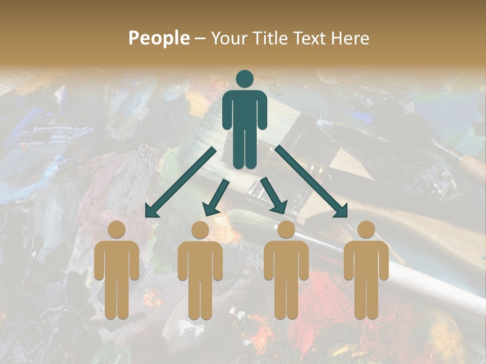 A Paintbrush And Some Paint Sitting On Top Of A Table PowerPoint Template