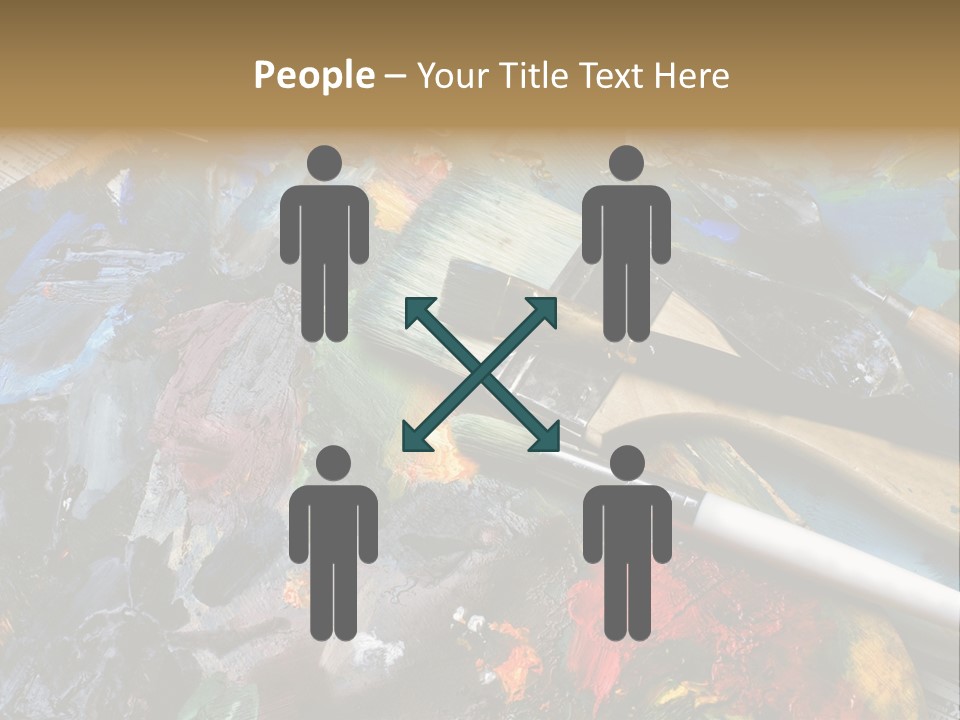 A Paintbrush And Some Paint Sitting On Top Of A Table PowerPoint Template