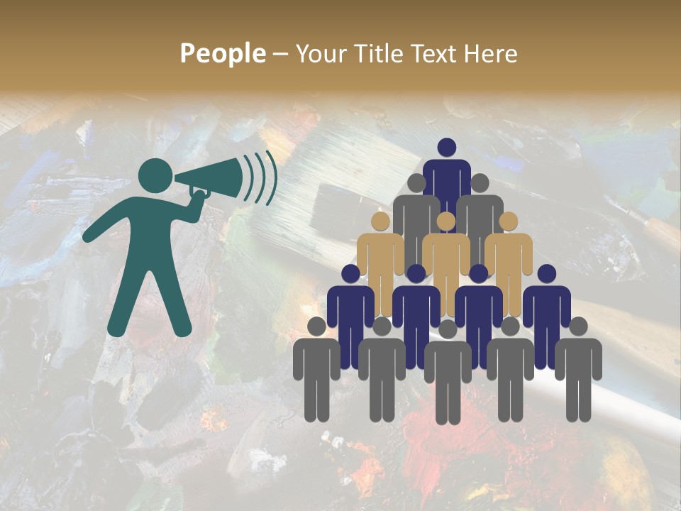 A Paintbrush And Some Paint Sitting On Top Of A Table PowerPoint Template