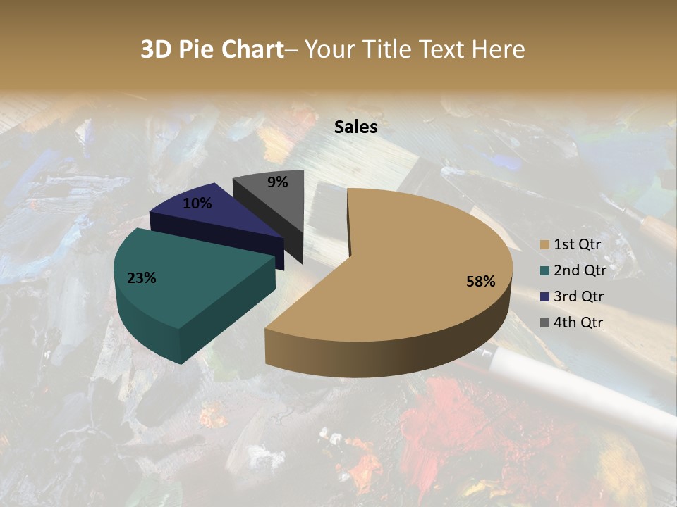 A Paintbrush And Some Paint Sitting On Top Of A Table PowerPoint Template