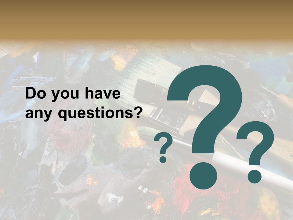 A Paintbrush And Some Paint Sitting On Top Of A Table PowerPoint Template