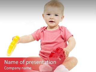 Girl White Baby PowerPoint Template