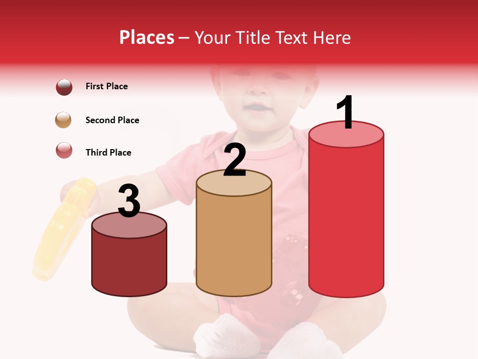 Girl White Baby PowerPoint Template