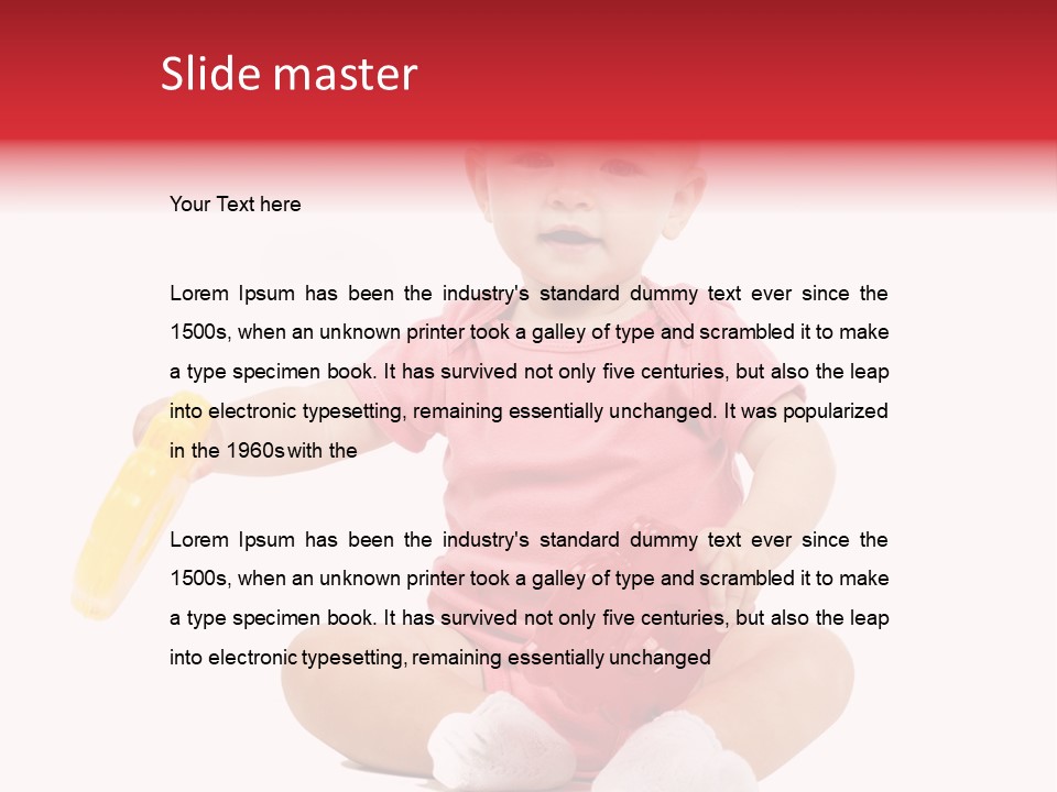 Girl White Baby PowerPoint Template