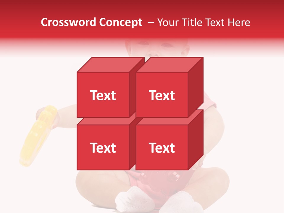 Girl White Baby PowerPoint Template