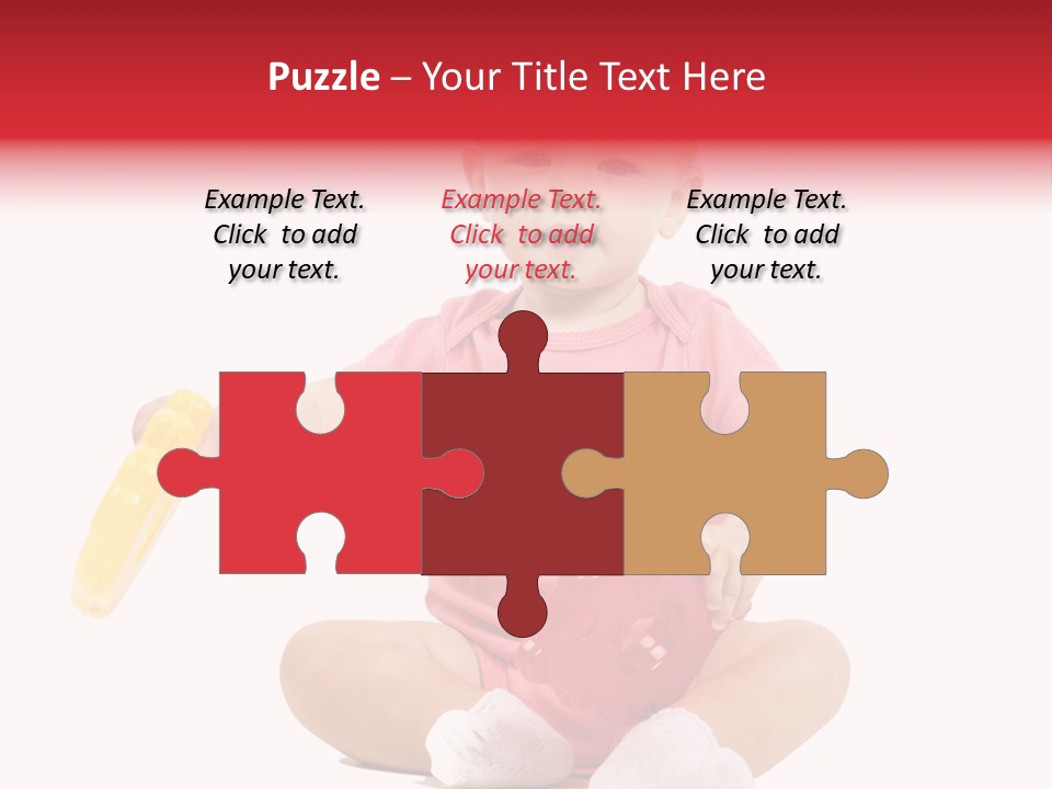 Girl White Baby PowerPoint Template