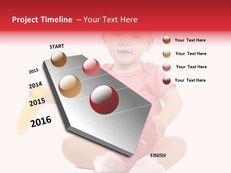 Girl White Baby PowerPoint Template