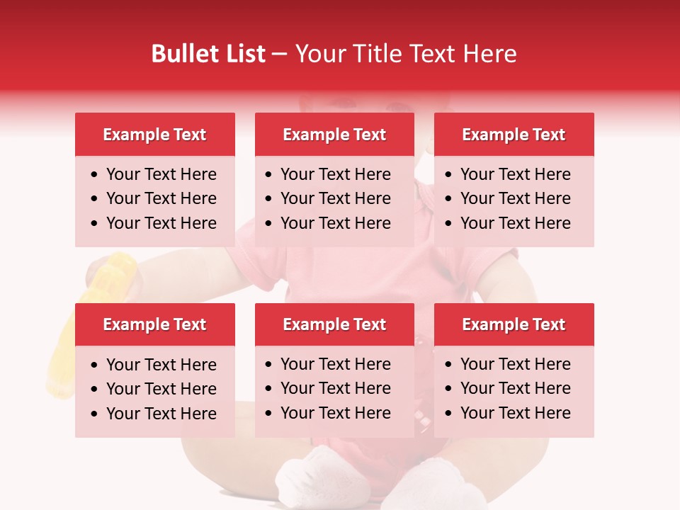 Girl White Baby PowerPoint Template