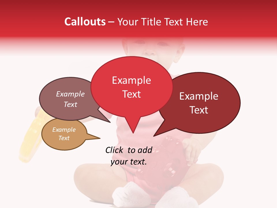 Girl White Baby PowerPoint Template