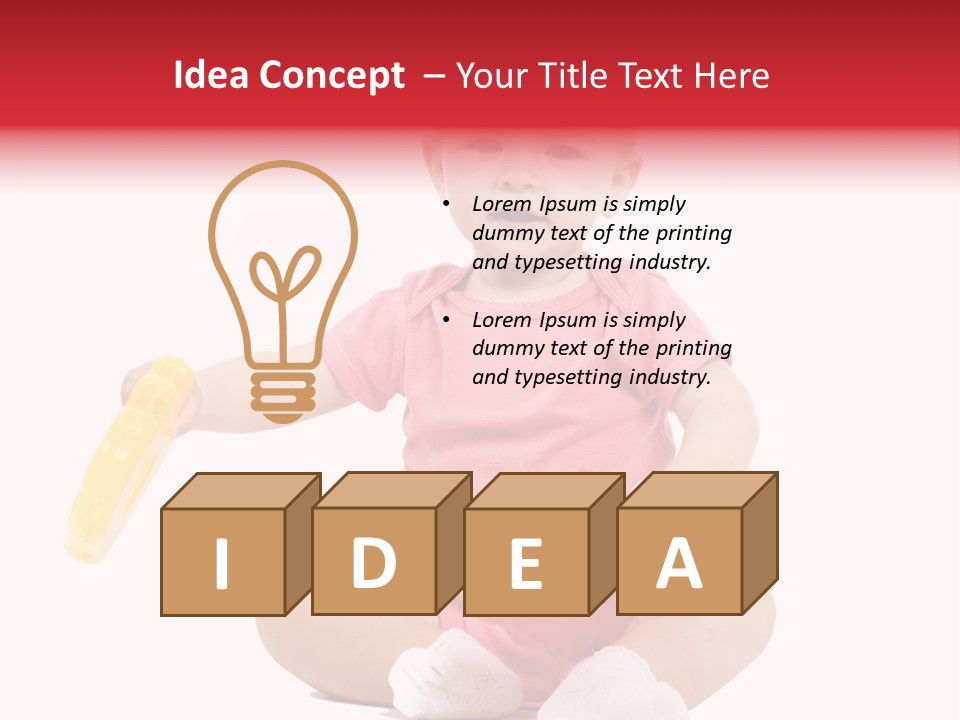 Girl White Baby PowerPoint Template