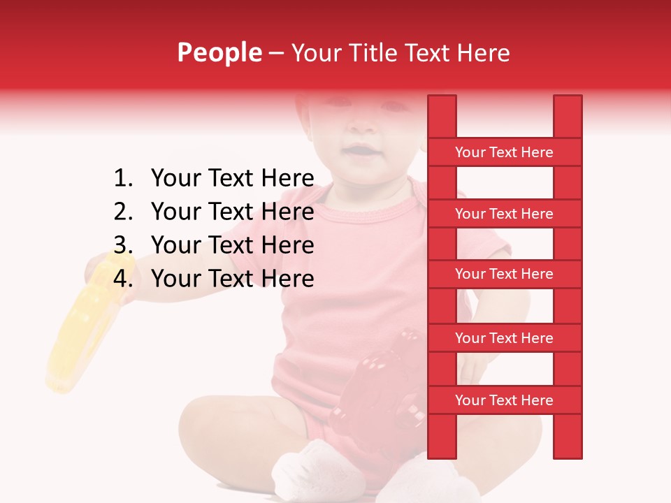 Girl White Baby PowerPoint Template