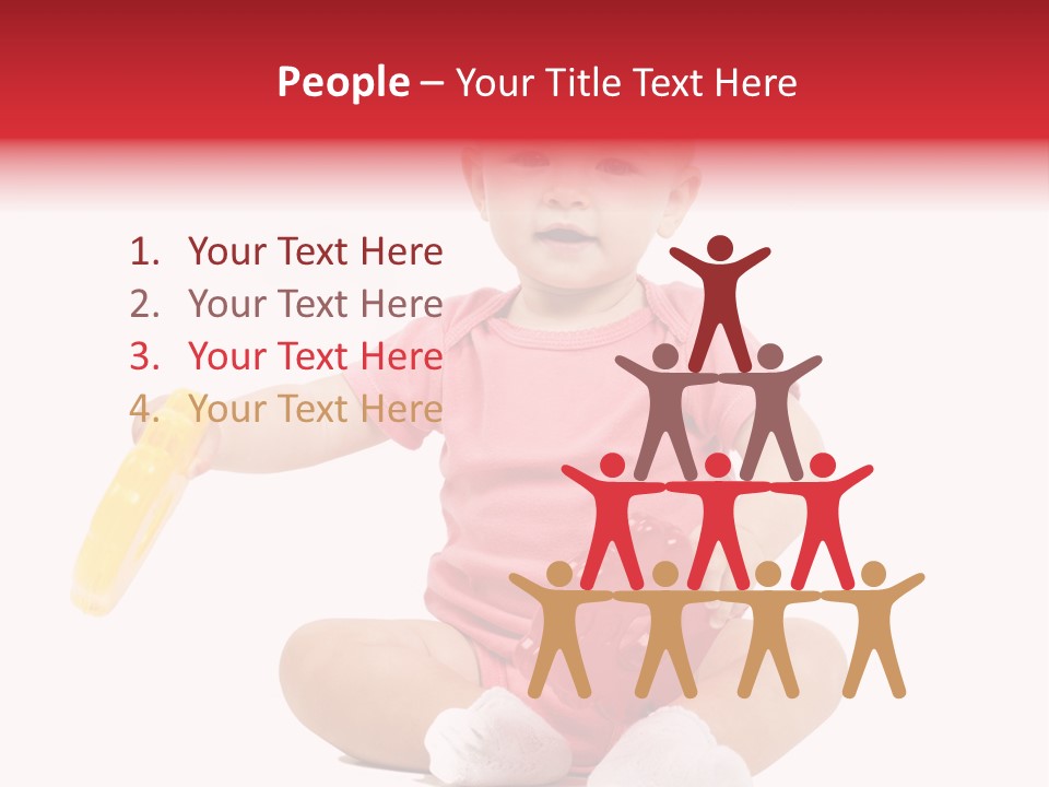 Girl White Baby PowerPoint Template