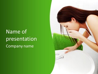 Disgusted Sink Girl PowerPoint Template