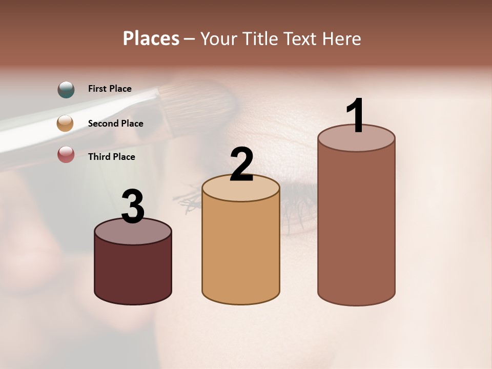 A Woman Is Putting Mascara On Her Eye PowerPoint Template