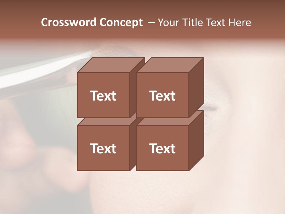 A Woman Is Putting Mascara On Her Eye PowerPoint Template