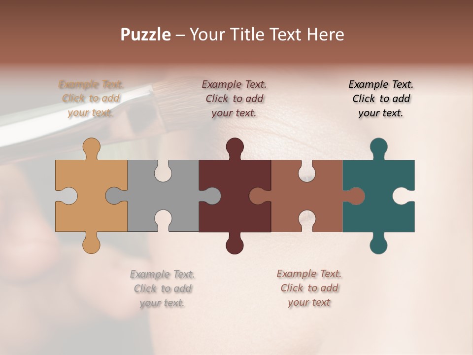 A Woman Is Putting Mascara On Her Eye PowerPoint Template