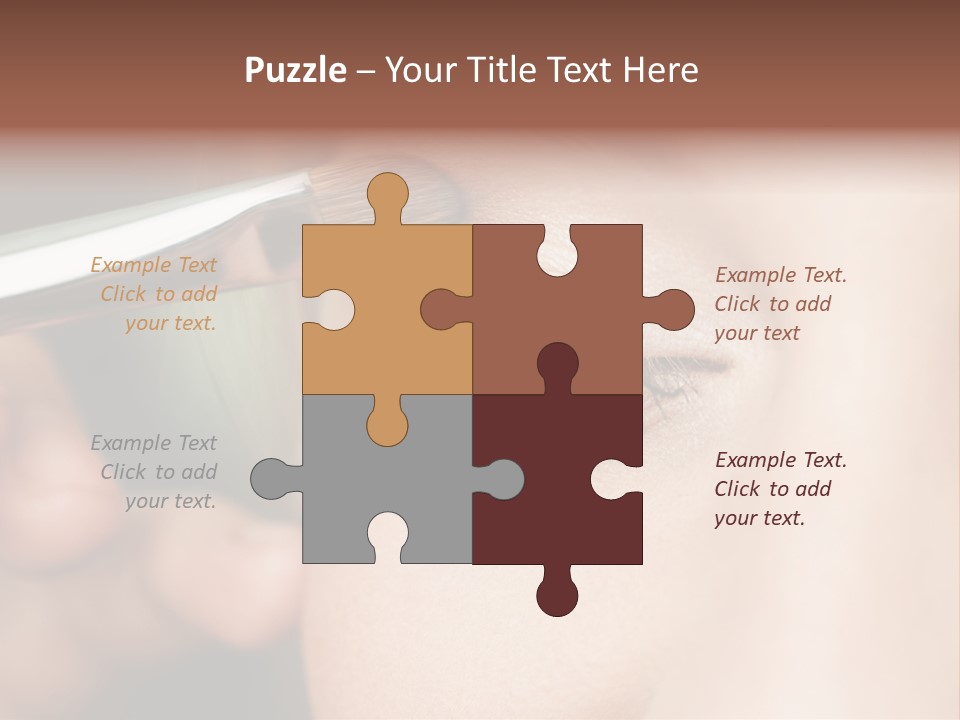 A Woman Is Putting Mascara On Her Eye PowerPoint Template