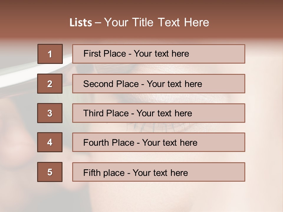 A Woman Is Putting Mascara On Her Eye PowerPoint Template