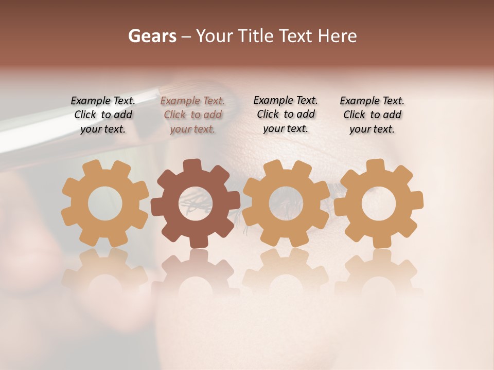 A Woman Is Putting Mascara On Her Eye PowerPoint Template