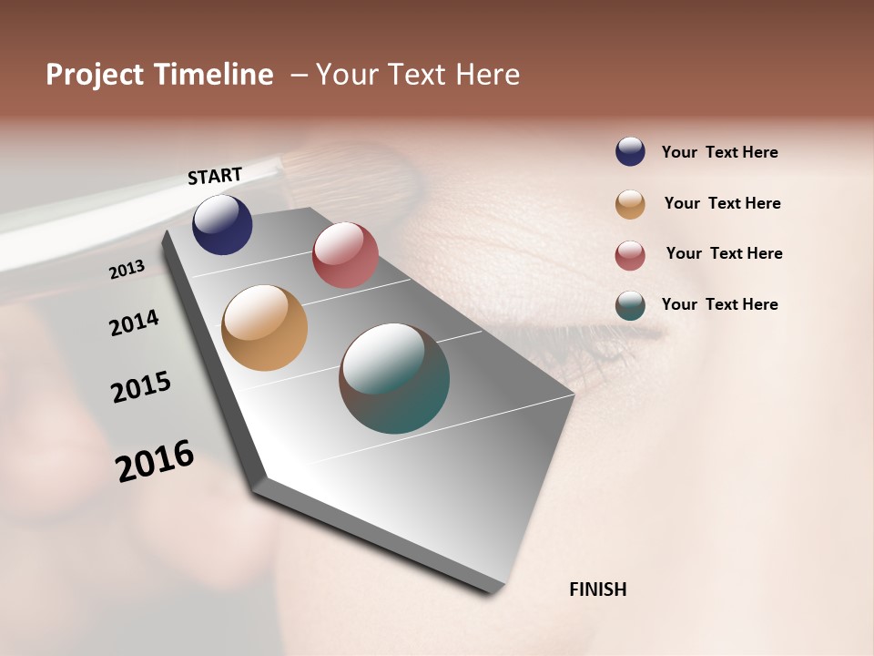A Woman Is Putting Mascara On Her Eye PowerPoint Template