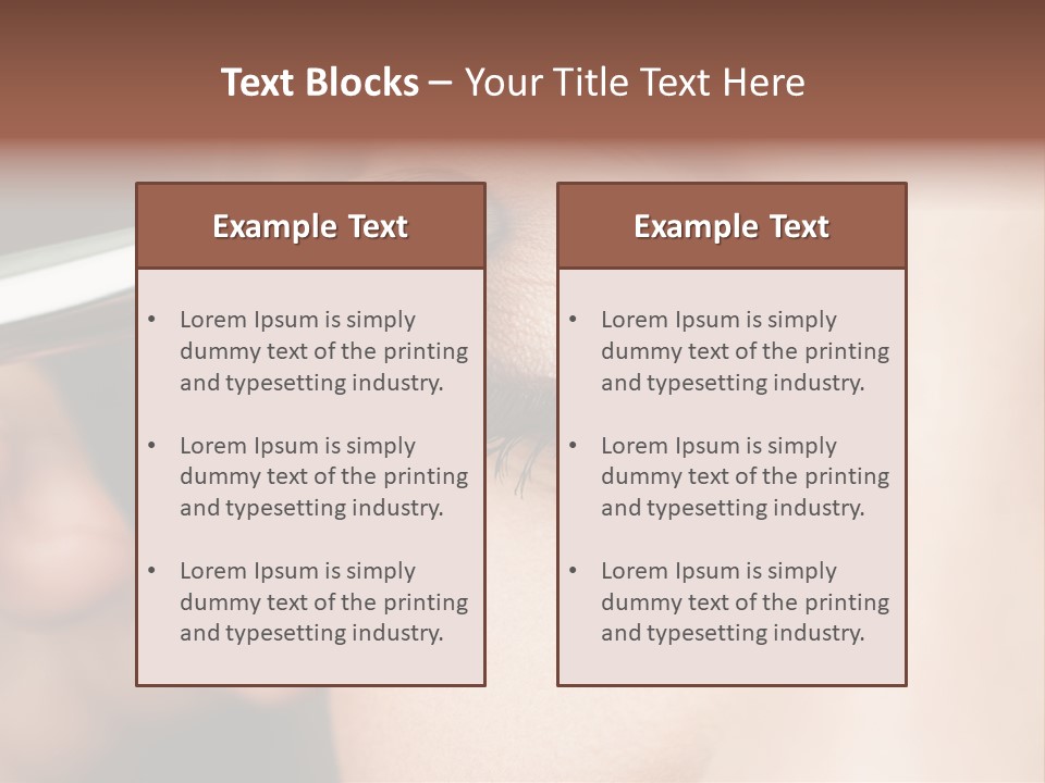 A Woman Is Putting Mascara On Her Eye PowerPoint Template
