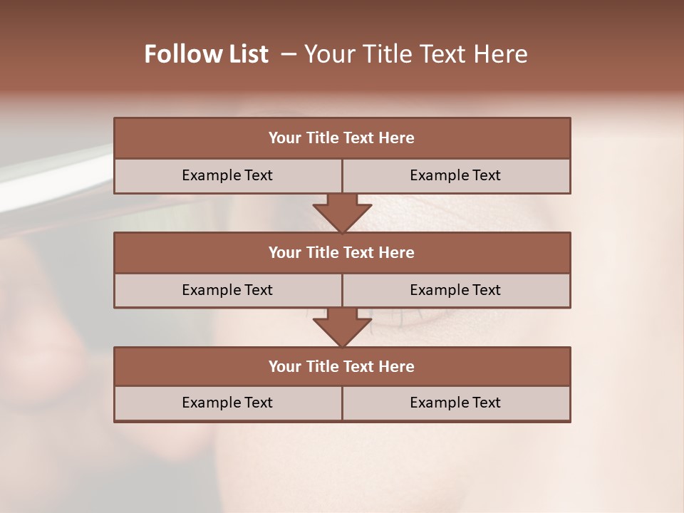 A Woman Is Putting Mascara On Her Eye PowerPoint Template