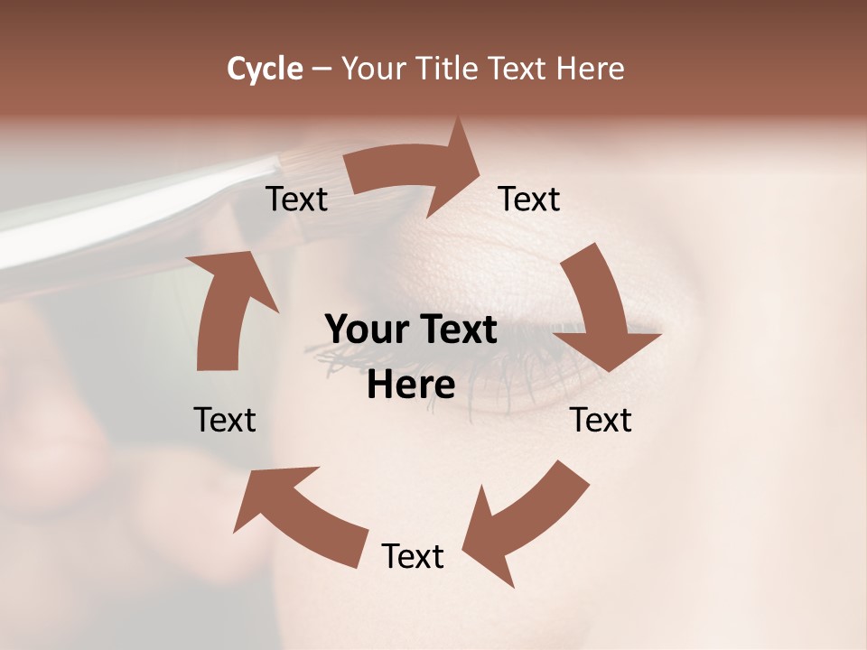 A Woman Is Putting Mascara On Her Eye PowerPoint Template