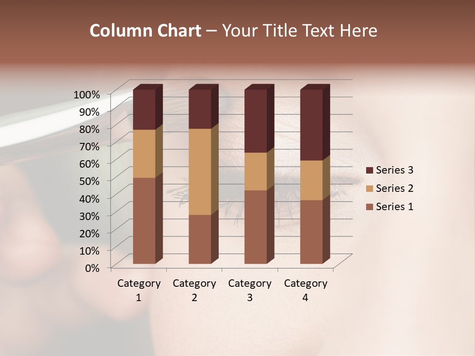 A Woman Is Putting Mascara On Her Eye PowerPoint Template