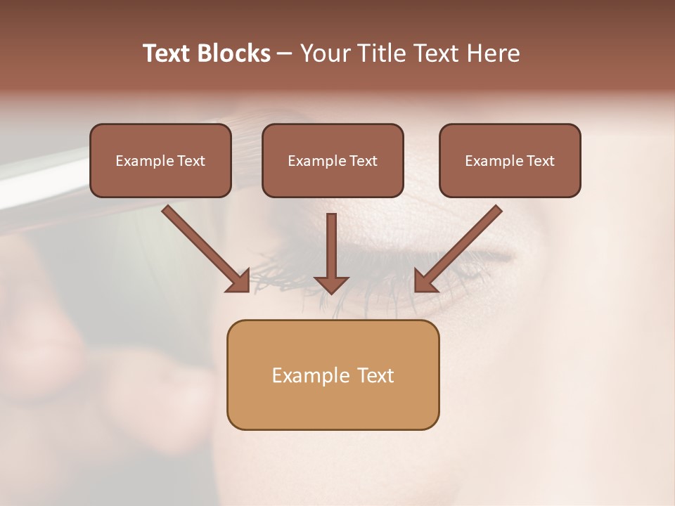 A Woman Is Putting Mascara On Her Eye PowerPoint Template