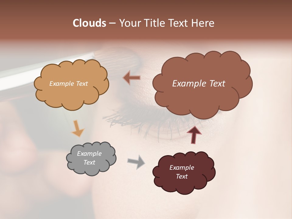 A Woman Is Putting Mascara On Her Eye PowerPoint Template