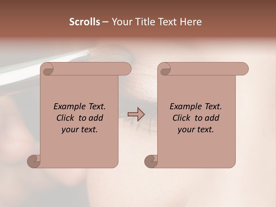 A Woman Is Putting Mascara On Her Eye PowerPoint Template