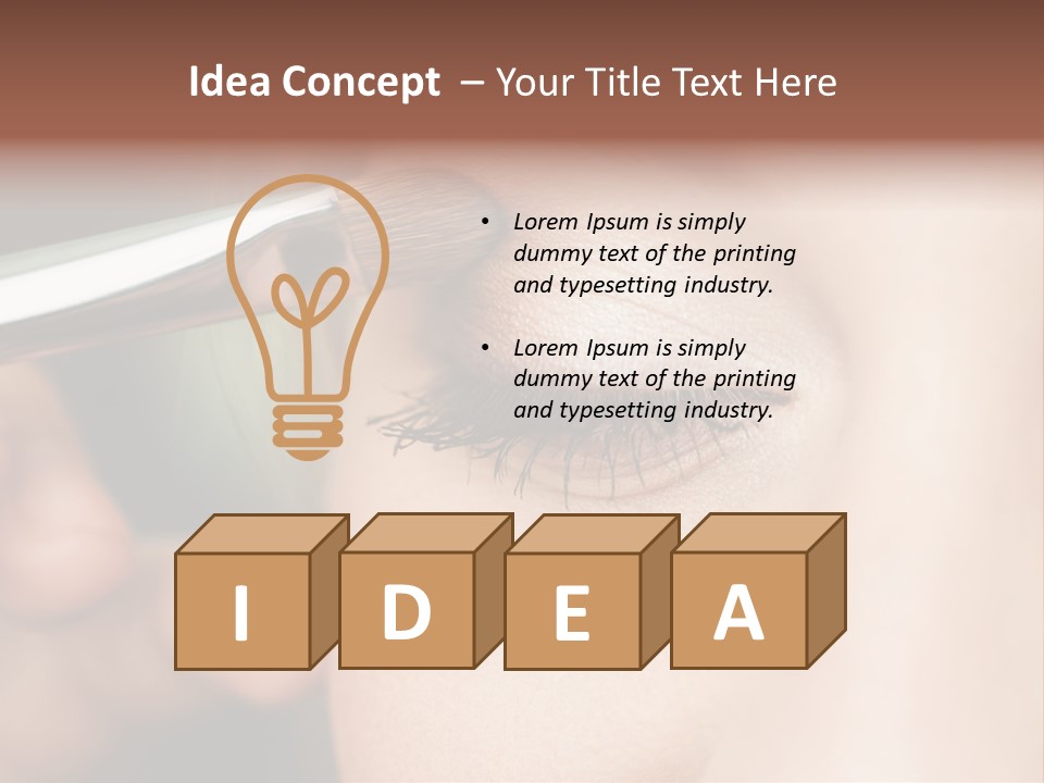 A Woman Is Putting Mascara On Her Eye PowerPoint Template