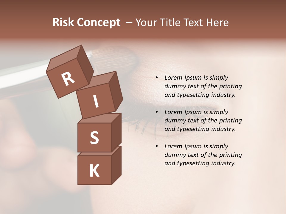 A Woman Is Putting Mascara On Her Eye PowerPoint Template