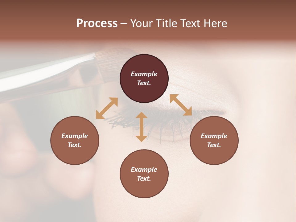 A Woman Is Putting Mascara On Her Eye PowerPoint Template