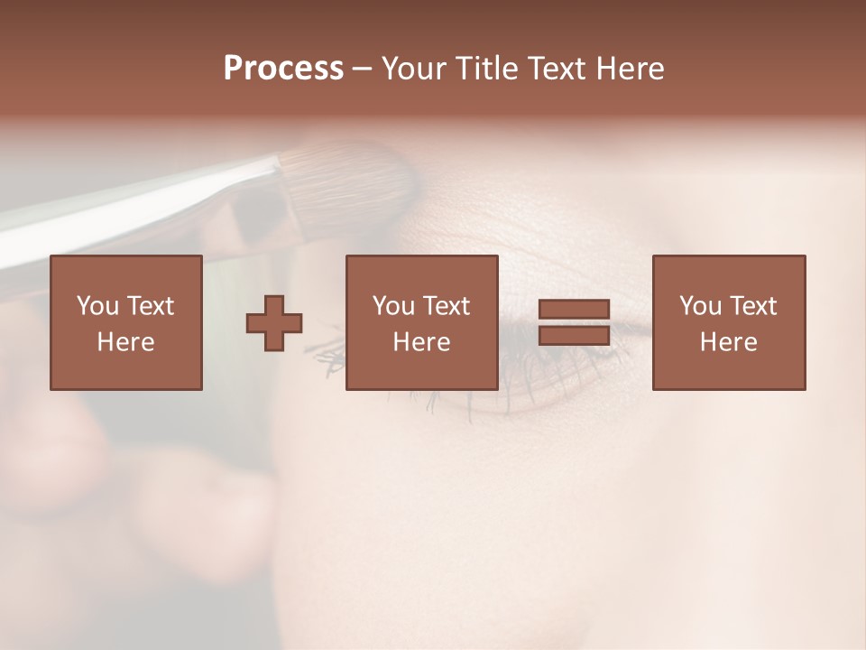 A Woman Is Putting Mascara On Her Eye PowerPoint Template