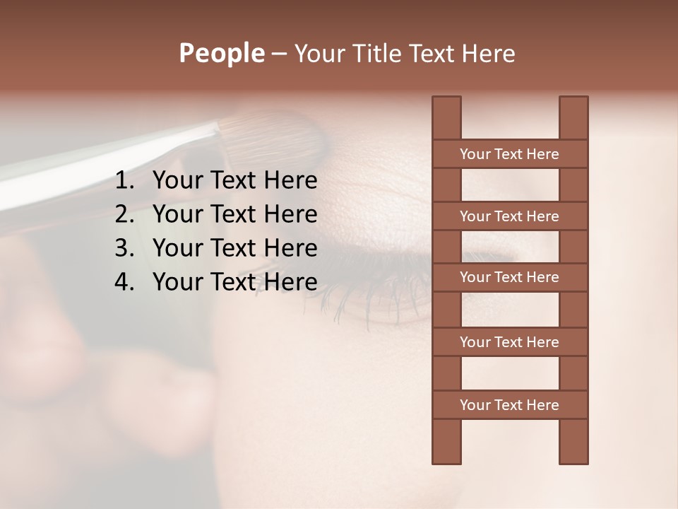 A Woman Is Putting Mascara On Her Eye PowerPoint Template