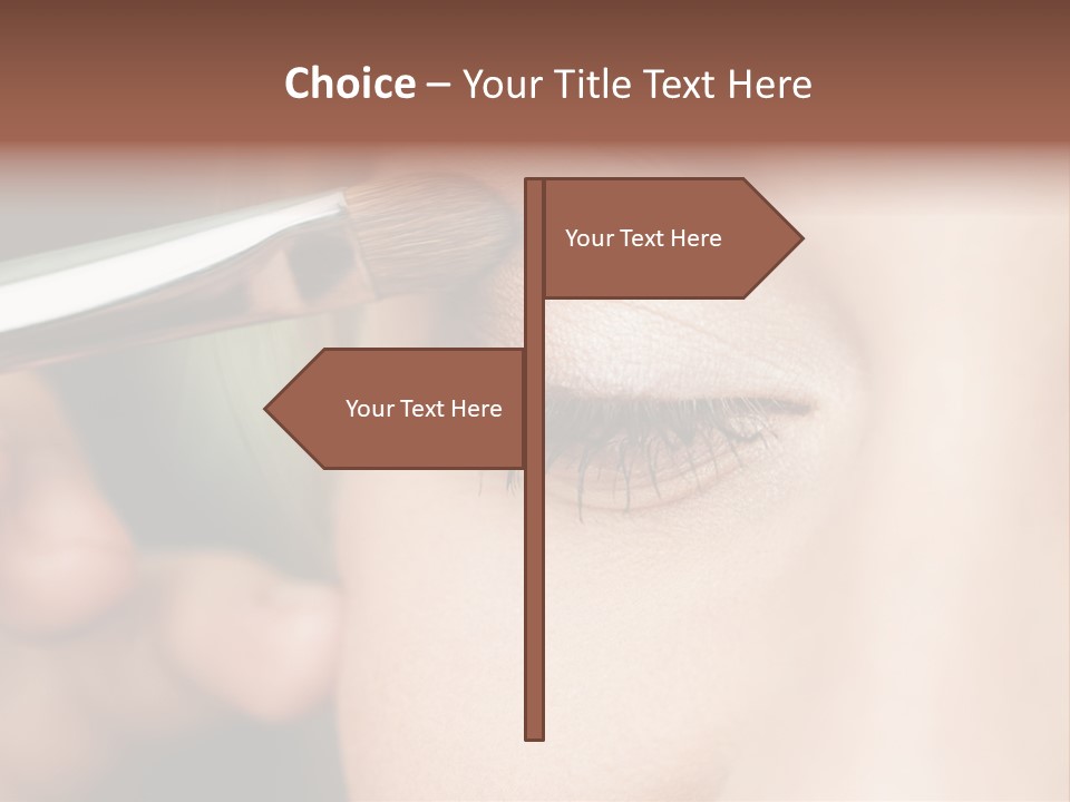 A Woman Is Putting Mascara On Her Eye PowerPoint Template