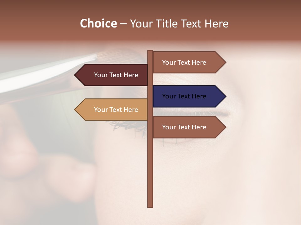 A Woman Is Putting Mascara On Her Eye PowerPoint Template