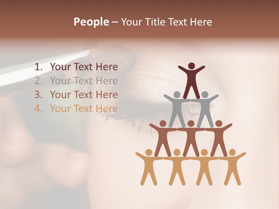 A Woman Is Putting Mascara On Her Eye PowerPoint Template