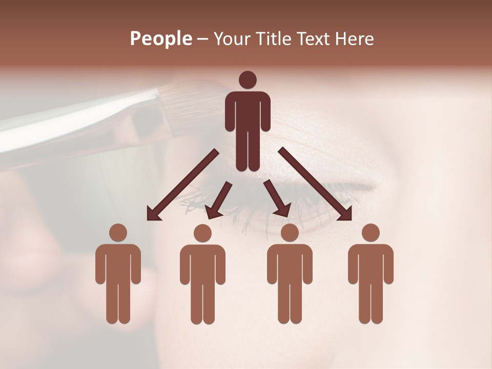 A Woman Is Putting Mascara On Her Eye PowerPoint Template