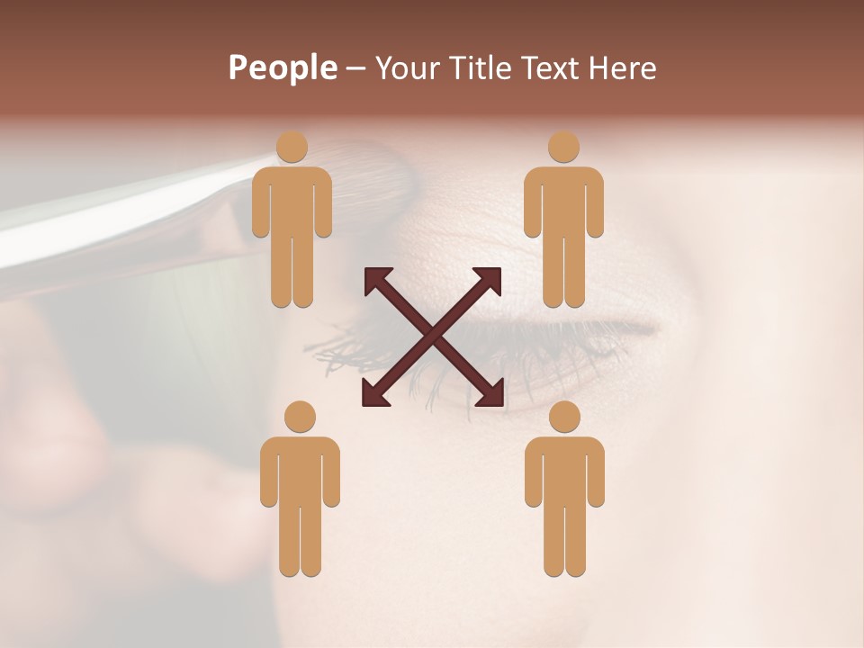 A Woman Is Putting Mascara On Her Eye PowerPoint Template