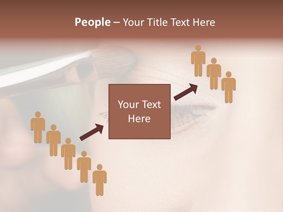 A Woman Is Putting Mascara On Her Eye PowerPoint Template