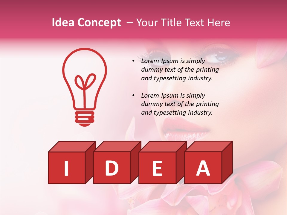 Pink Portrait Lips PowerPoint Template