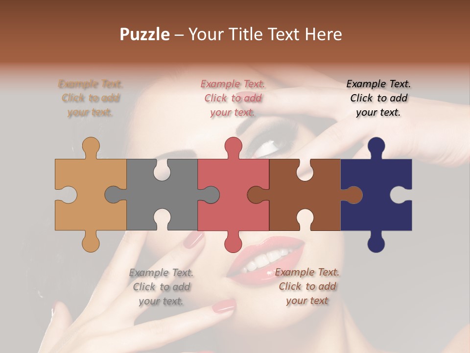 Beautiful Design Red Manicure PowerPoint Template